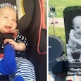 Caila Smith's late baby smiling and a picture of the baby's grave who died a day after Pregnancy And...