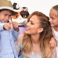 Jennifer Lopez on the red carpet with twins Max and Emme.