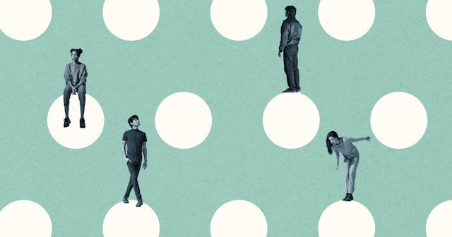 Young people on white circles — you matter quotes