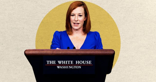 White House press secretary Jen Psaki during her speech