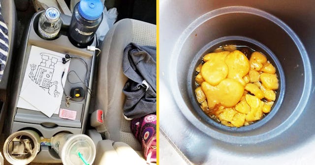 A mess in the minivan AKA 'The Rolling Dumpster'