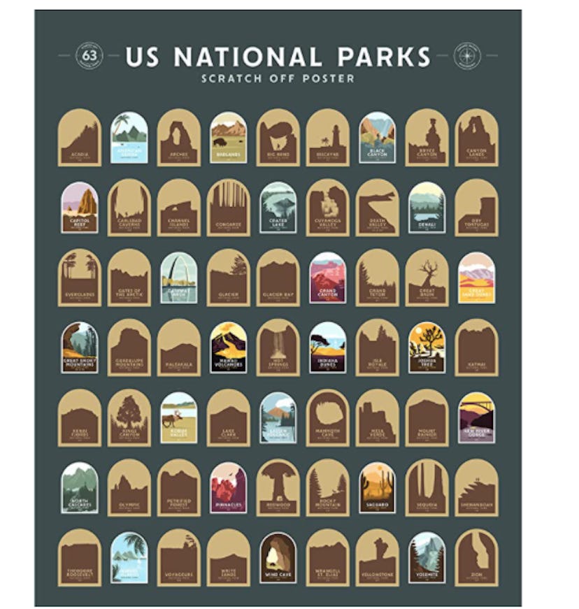 Enno Vatti US National Parks Scratch Off Poster
