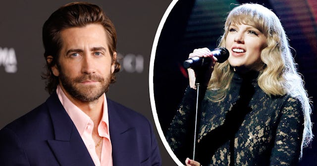 Side by side pictures of Jake Gyllenhaal and Taylor Swift.