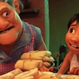 A scene from the film 'Coco' shows Miguel and his abuelita.