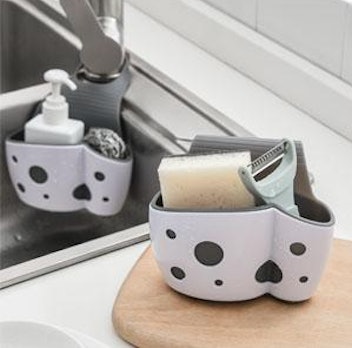 HapiRm Sponge Holder Kitchen Sink Caddy Organizer, Sponge Dish Brush Soap  Dispenser Holder with Drain Tray