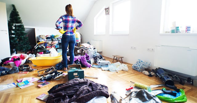 A woman about to declutter her home before the holiday season 