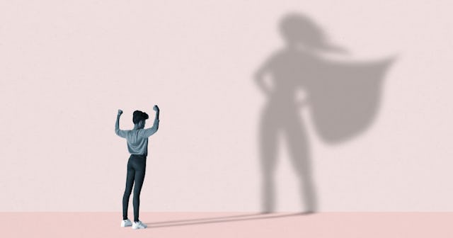 illustration of woman flexing — manifestation quotes