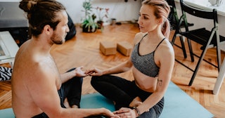 Couple doing yoga — yoga sex