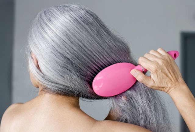 woman going grey during covid