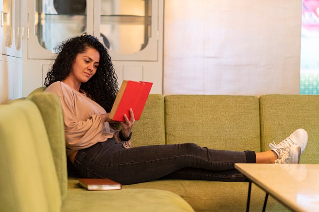 Mom reading a book about toxic families
