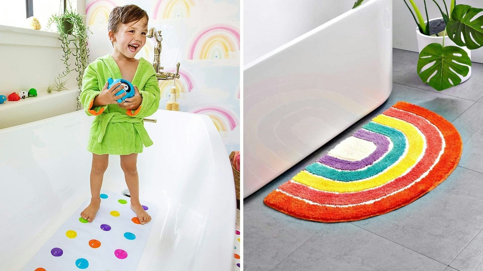 Kids Childs Baby Anti Non Slip Long Bath Mat Safety Ducks Strong Suction Shower 