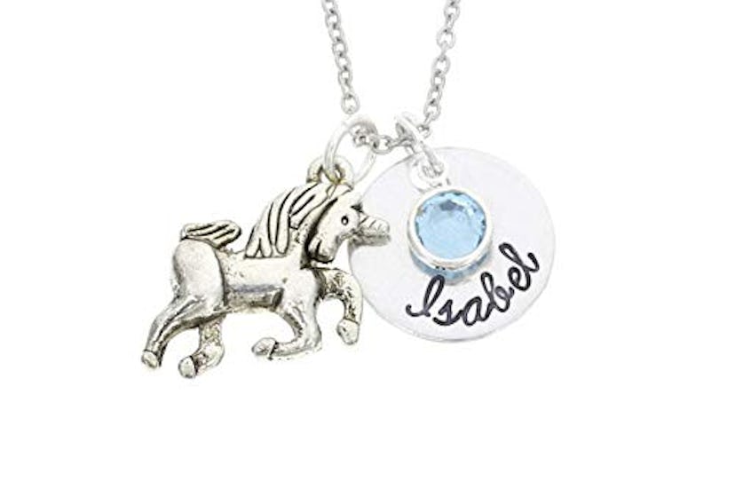 DistinctlyIvy Personalized Unicorn Necklace