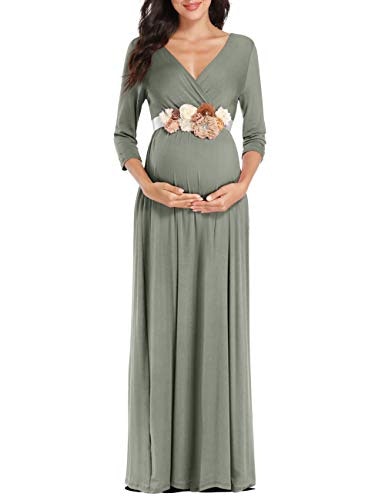 Yeshape Turtleneck & Long Sleeve Maternity Dress Side Ruched