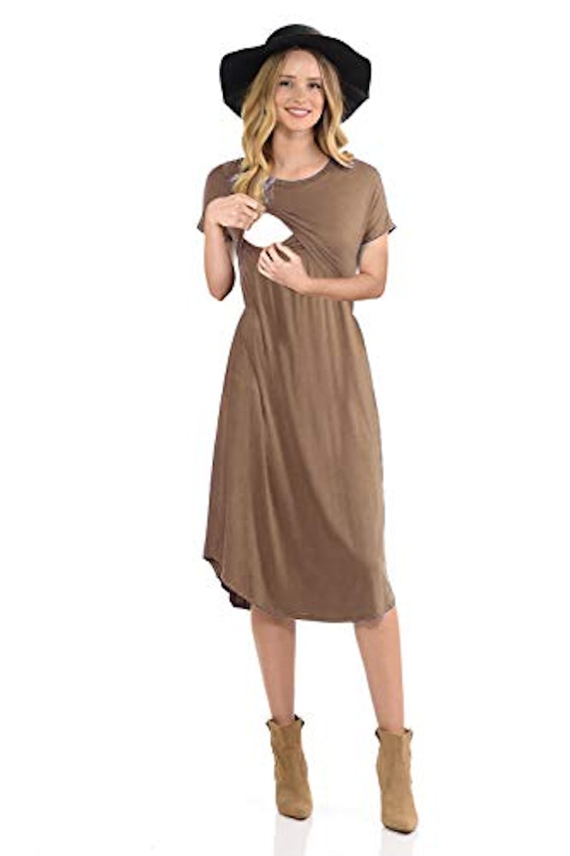CzzzyL Short Sleeve Nursing Dress
