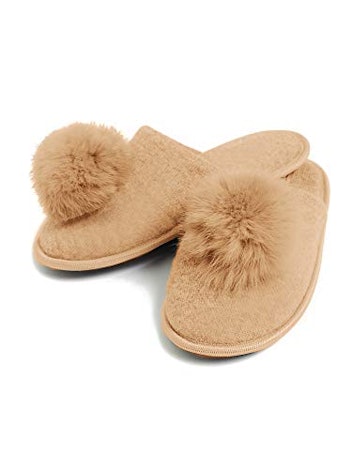 State Cashmere Women's 100% Cashmere Memory Foam House Slippers
