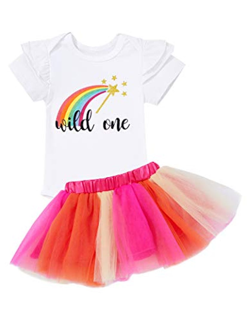 KANGKANG Baby Girls Birthday Romper + Tutu Dress