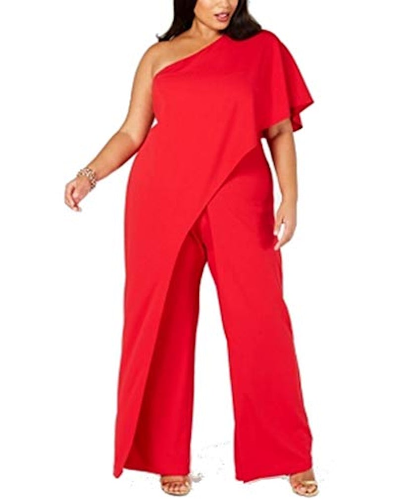 Adrianna Papell Women's Flutter One Shoulder Jumpsuit