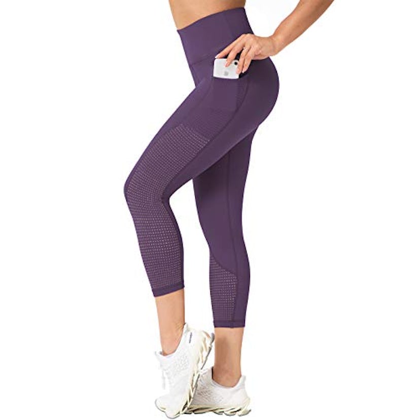 RAYPOSE Women’s Workout Running Capris Leggings