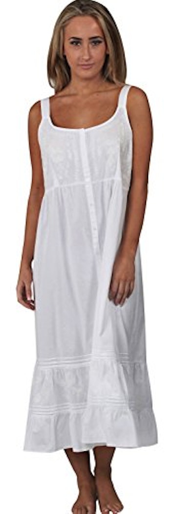 The 1 for U Ruby 100% Cotton Victorian Sleeveless Nightgown
