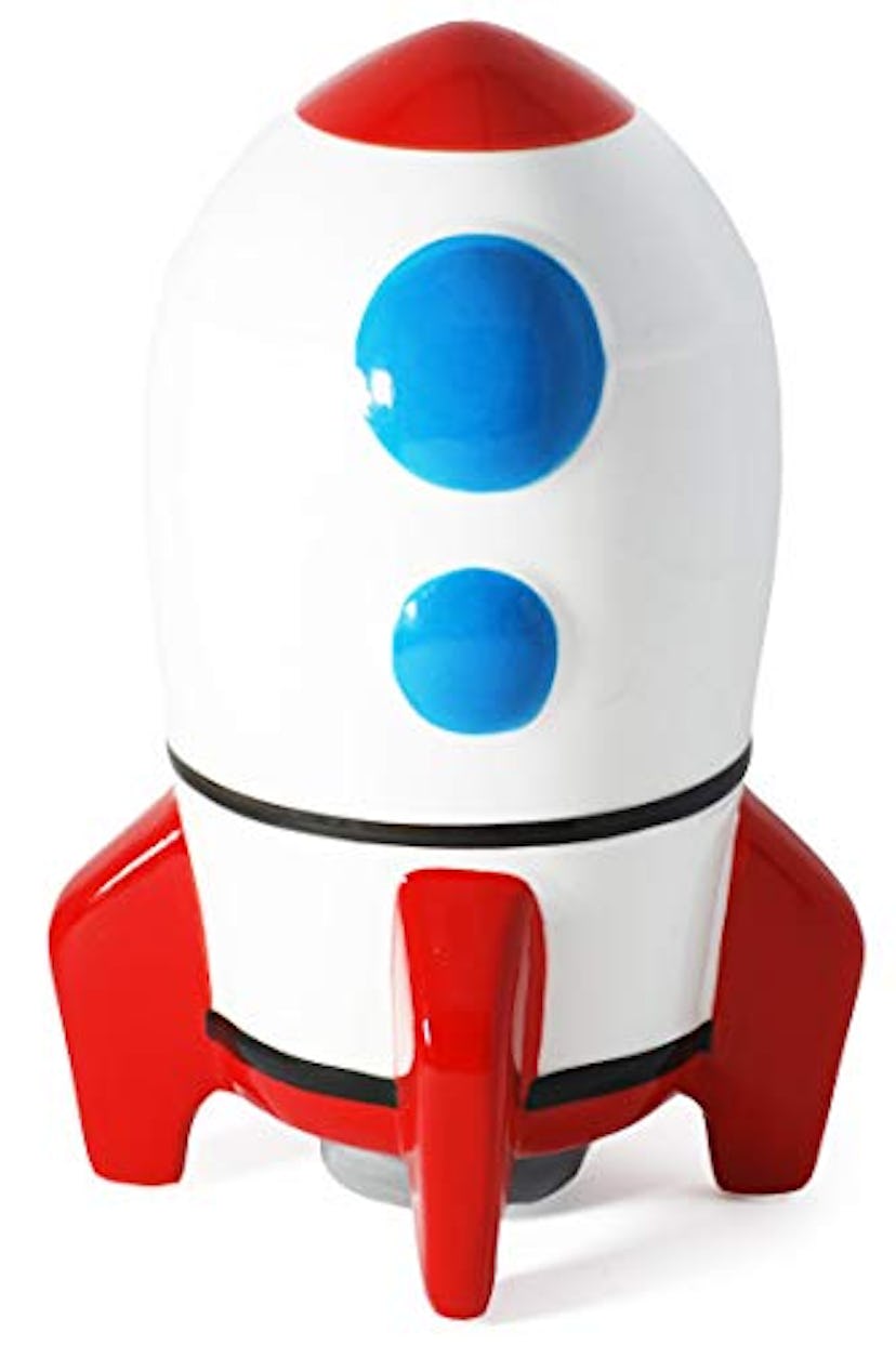 Hapinest Ceramic Rocketship Piggy Bank