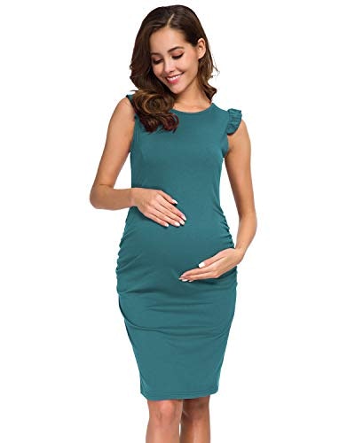 SO-buts Women Maternity Summer Off Shoulder Pineapple Print Casual Pregnancy Dress Bodycon Cocktail Dresses