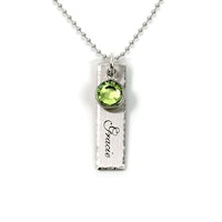 AJ's Collection Single Edge-Hammered Personalized Charm Necklace