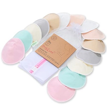 Ameda Contoured Washable Bamboo & Cotton Breast Pads, 20 Count (10 Pairs)