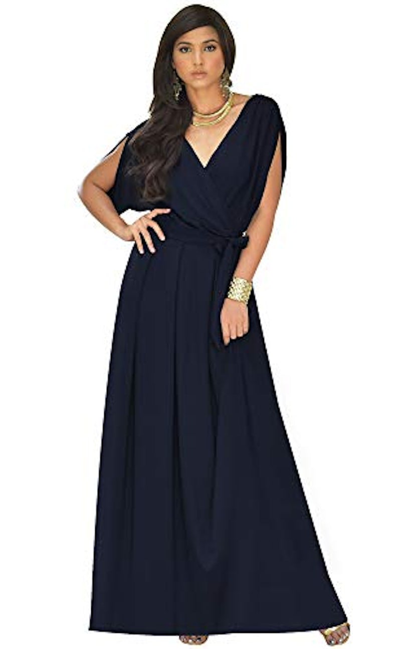 KOH KOH Formal Short Sleeve V-Neck Gown