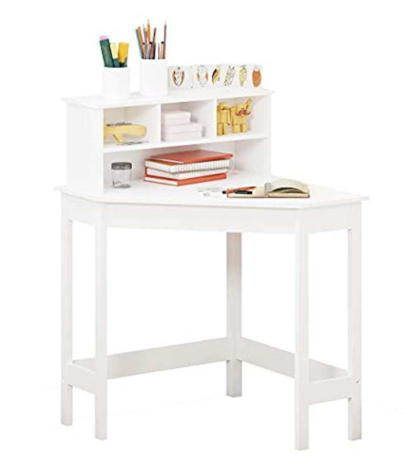 UTEX Corner Desk With Storage And Hutch