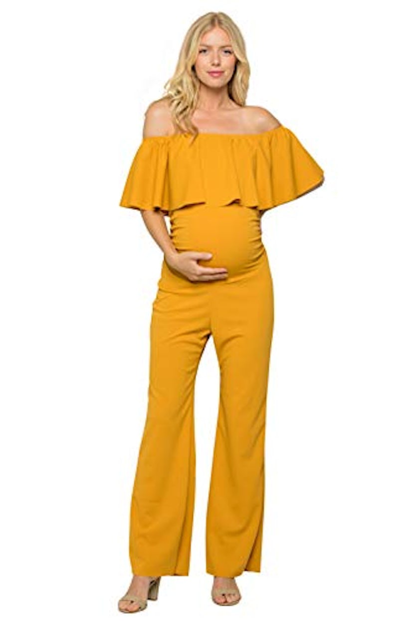 My Bump Maternity Off The Shoulder Jumpsuit