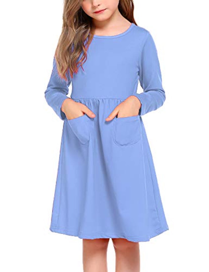 Arshiner Long Sleeve Pocket Dress