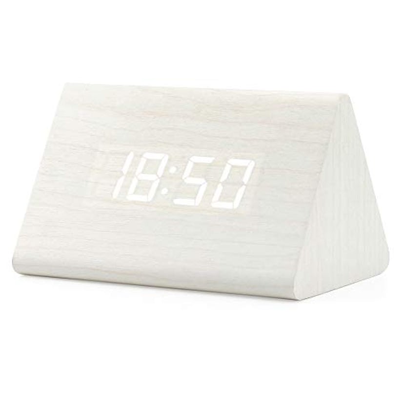 Gearonic TM Modern Triangle Wood Clock