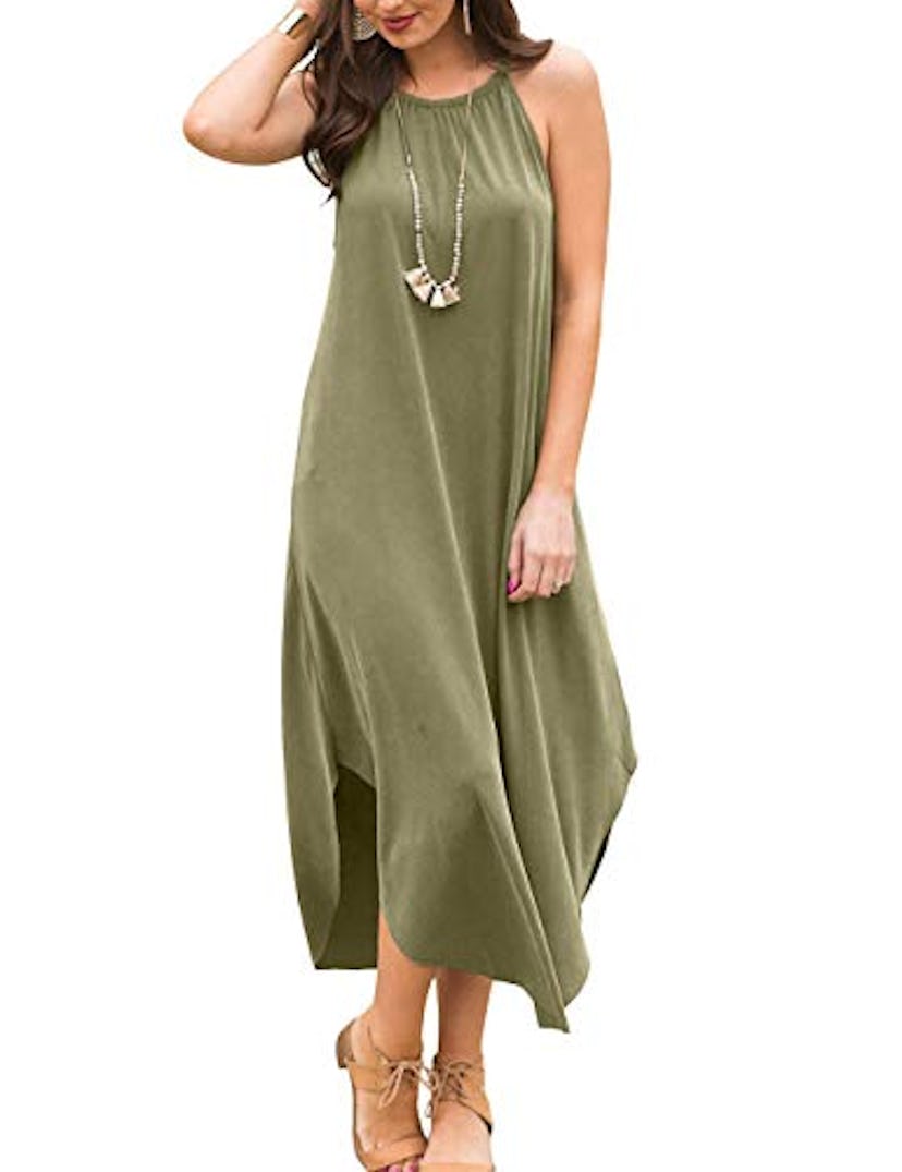 YiNai Summer Halter Maxi Dress