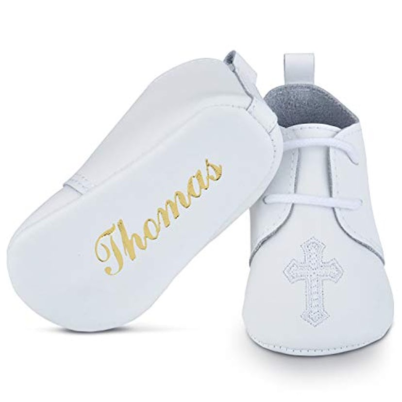 Hand-Embossed Baby Christening Shoes