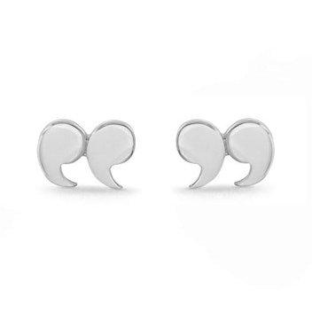 Boma Jewelry Sterling Silver Quotation Mark Stud Earrings