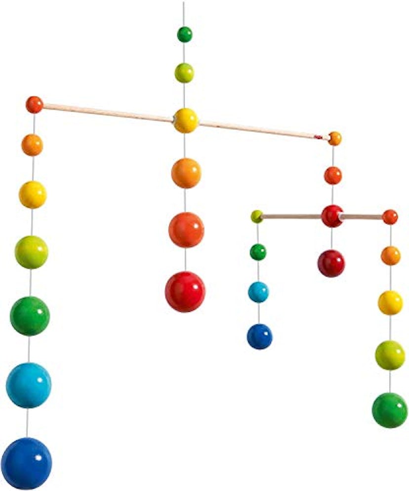 HABA Nursery Room Wooden Mobile Rainbow Balls