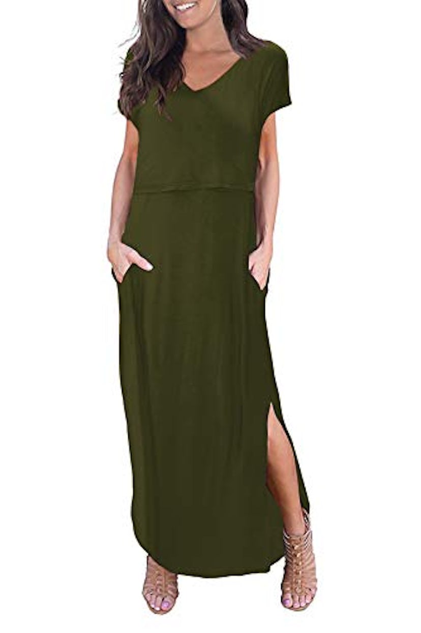 Smallshow Split Long Nursing Dress