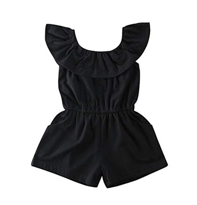 YQYJA Off Shoulder Ruffle Romper