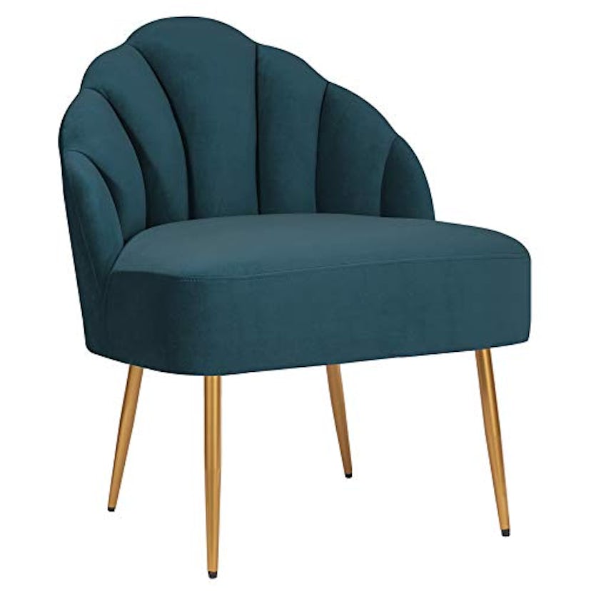 Rivet Sheena Glam Tufted Velvet Shell Chair