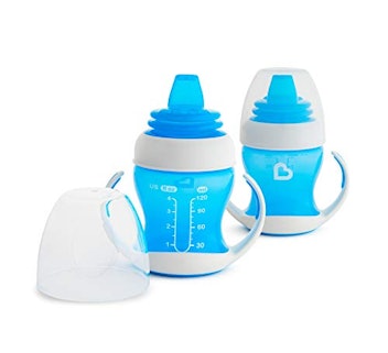 2 in 1 Baby Sippy Cup with Straw & Spout,Transition Bottle for 1 Year Old,Toddlers  Cup with Handle & Dust cover,Appropriate for Infant Older 6+ Months 