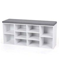 VASAGLE Cubbie Storage Bench with Adjustable Shelves