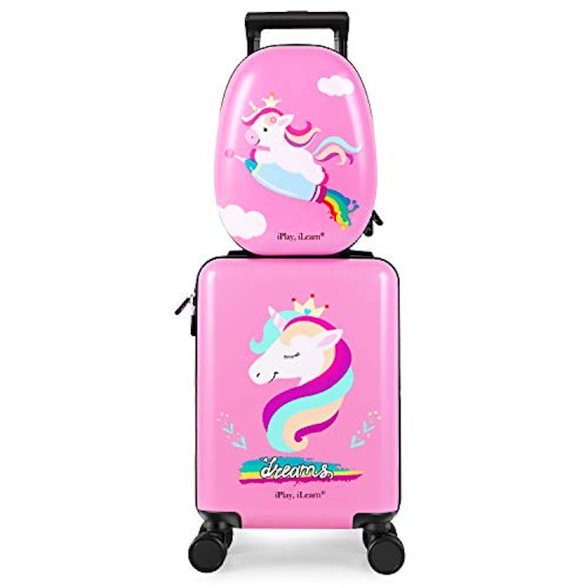 iPlay, iLearn Unicorn Kids Carry-On Luggage Set