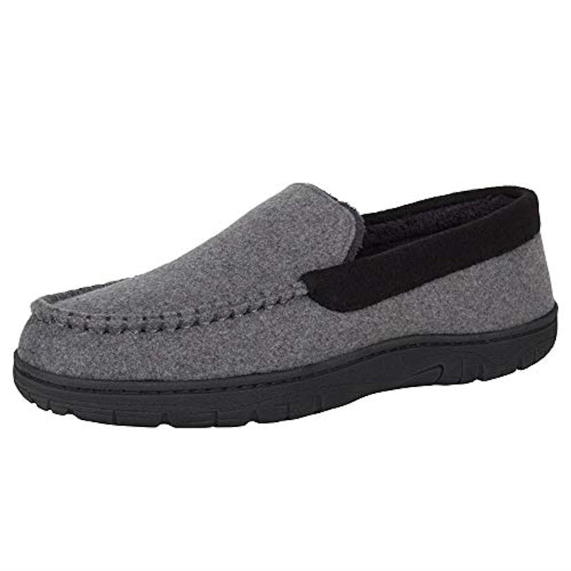 Hanes Men’s Knit Slipper Moccasin with Memory Foam