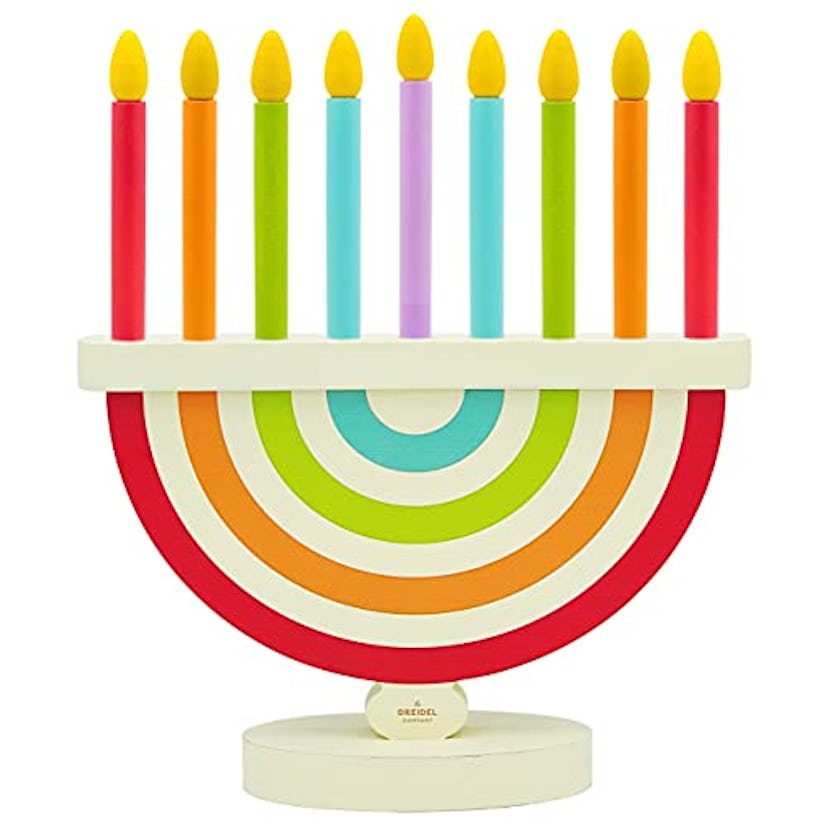 The Dreidel Company Children's Wooden Chanukah Menorah