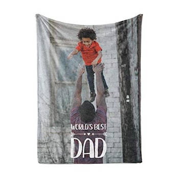 Personalized Corner Father's Day Dad Fleece Throw Blanket