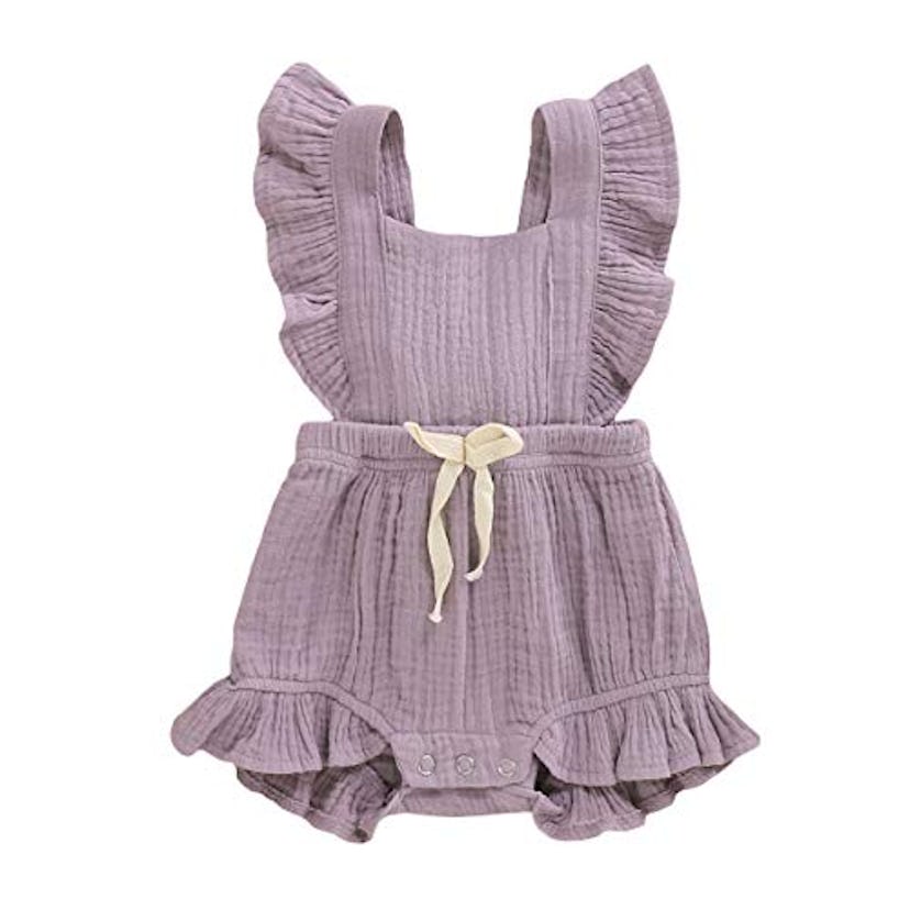 Younger Tree Ruffled Sleeveless Romper