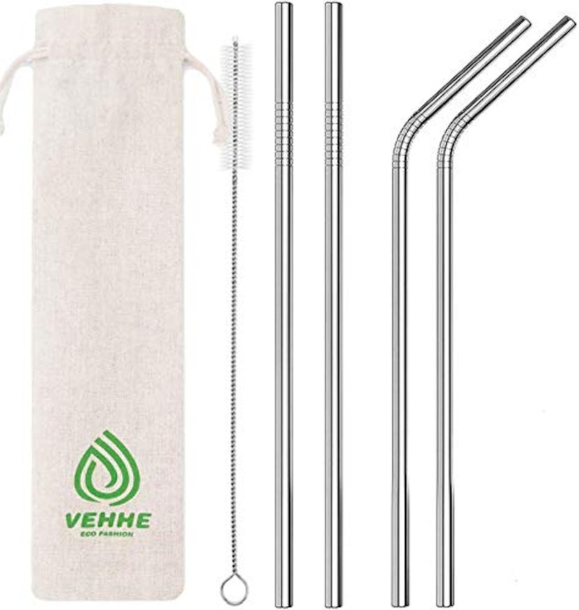 VEHHE Stainless Steel Reusable Drinking Straws 