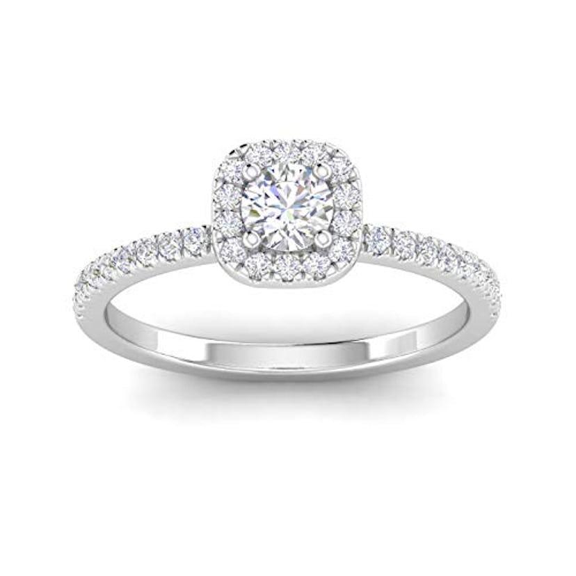 SK Jewels 1/2ctw Diamond Halo Engagement Ring 