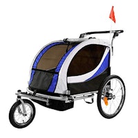 Clevr Deluxe 3-in-1 Double Seat Bike Trailer