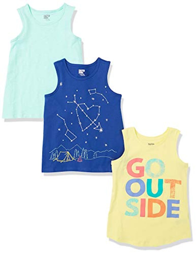 Spotted Zebra Girls' Sleeveless Tank Tops 3 Pack